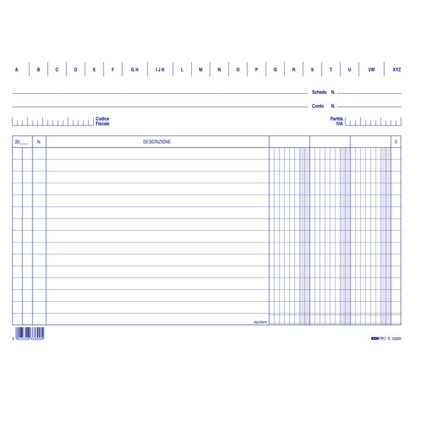 Schede - 3 colonne - 17 x 24 cm orizzontale - Edipro - conf. 100 pezzi