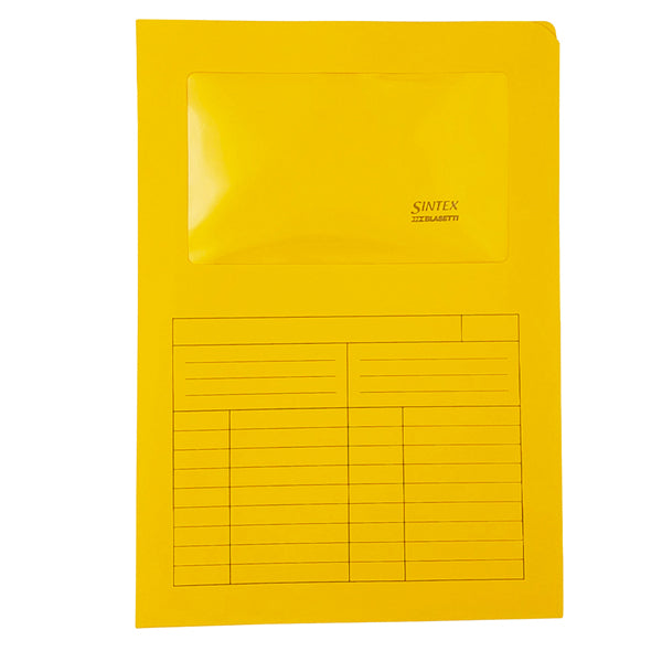 Cartellina a L con finestra Sintex - 120 gr - A4 - arancio - Blasetti - conf. 50 pezzi