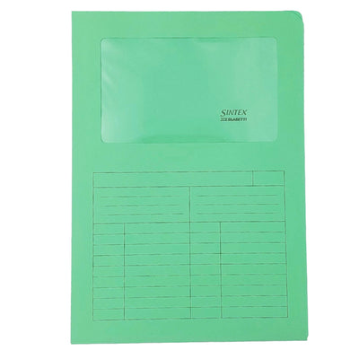 Cartellina a L con finestra Sintex - 120 gr - A4 - verde - Blasetti - conf. 50 pezzi