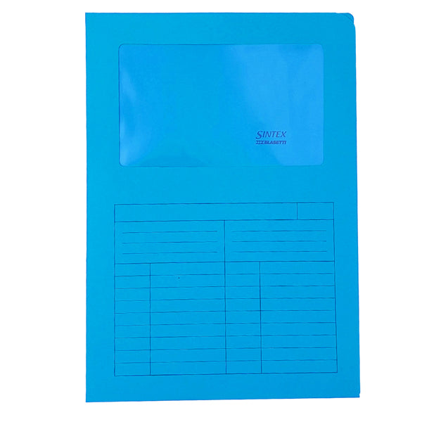 Cartellina a L con finestra Sintex - 120 gr - A4 - mix 5 colori - Blasetti - conf. 20 pezzi