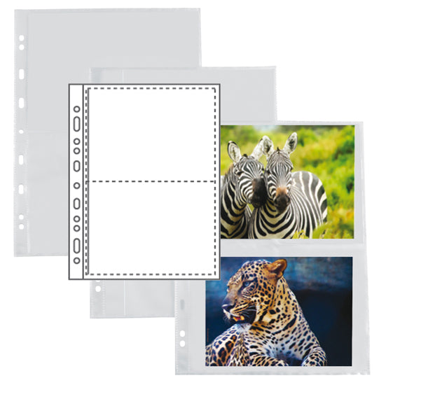 Buste forate Atla F porta foto - 4 spazi 15 x 21 cm - trasparente - Sei Rota - conf. 10 pezzi
