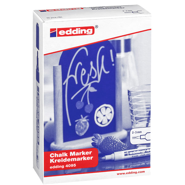 Marcatore a gesso liquido 4095 - punta tonda - da 2 a 3mm - verde - Edding
