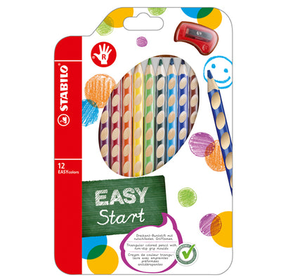Pastelli colorati Easycolors - diametro mina 4,20 mm - per destrorsi - colori assortiti - Stabilo - astuccio 12 pezzi