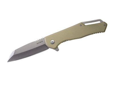 Ka-Bar Jarosz Wharncliff Flipper 7508 lama AUS-8A 8,6 cm manico G-10 sabbia titanio totale 21,3 cm 136 gr Frame Lock - vista principale