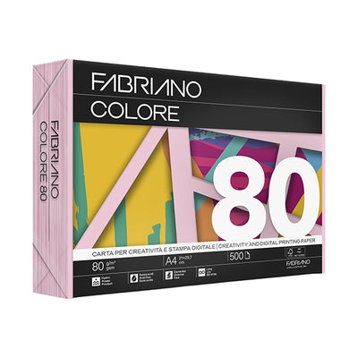 Carta Fabriano Colore - A4 - 80 gr - colori tenui rosa - Fabriano - conf. 500 fogli