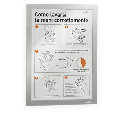Cornice espositiva Duraframe - A4 - 21 x 29,7 cm - silver - Durable