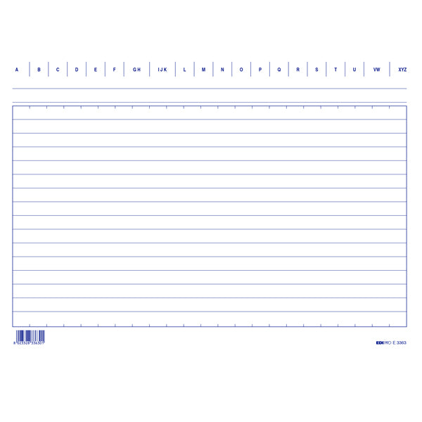 Schede in cartoncino rigate - 17 x 24 cm orizzontale - Edipro - conf. 100 pezzi