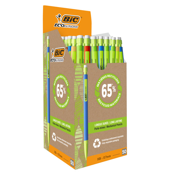 Portamine Matic Ecolution - mina 0,7mm - fusto colori assortiti - Bic  - conf. 50 pezzi