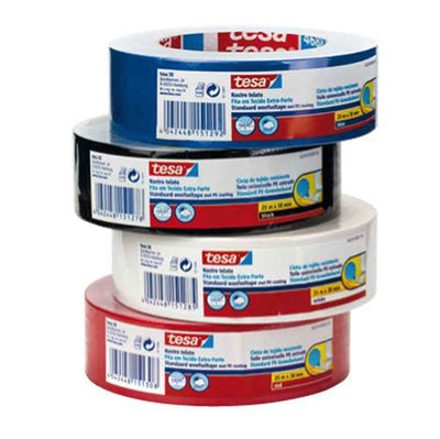 Nastro adesivo telato - 38 mm x 25 m - tela plastificata - bianco - Tesa