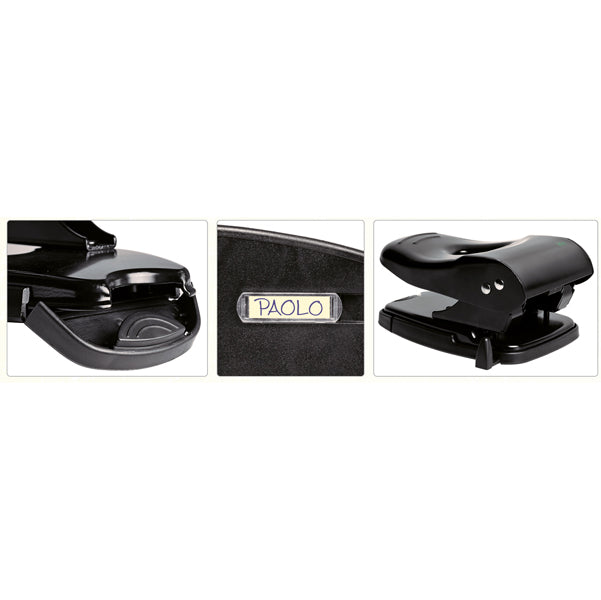Perforatore 860 - max 60 fogli - 2 fori - passo 8 cm - nero - Lebez