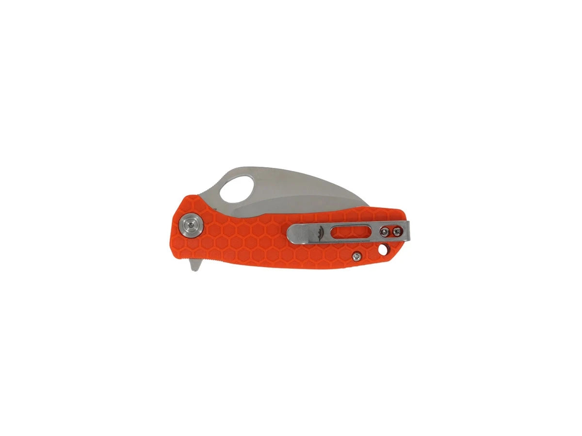 Honey Badger Claw Small Serrated HB1156 arancione, dettaglio lama dentellata
