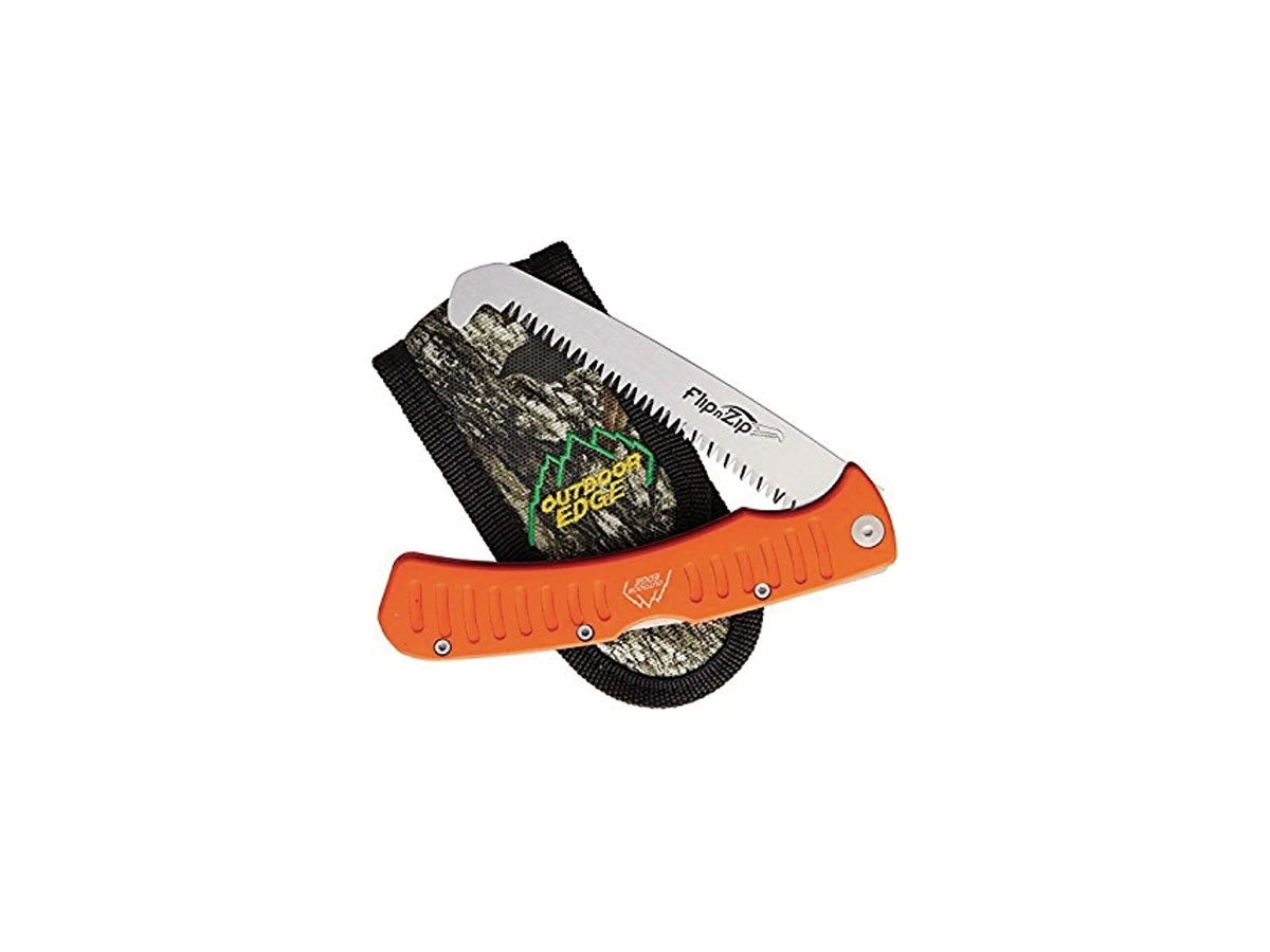 Outdoor Edge Flip N Zip Saw Orange acciaio manganese alluminio fodero Nylon camo - dettaglio