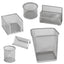 Set scrivania - 6 accessori - rete metallica - argento - Lebez