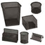 Set scrivania - 6 accessori - rete metallica - nero - Lebez