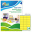 Etichette adesive LP4F - in carta - con margini - permanenti - 70 x 36 mm - 24 et/fg - 70 fogli - giallo fluo - Tico