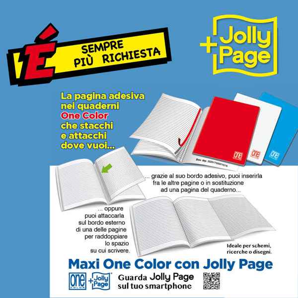 Maxiquaderno One Color - A4 - rigo di 3a - 20+1 fogli - 80 gr - Blasetti