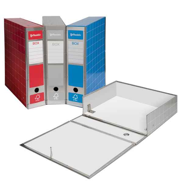Scatola archivio Box4 - dorso 9 cm - 37,5 x 29,5 cm - grigio - Resisto