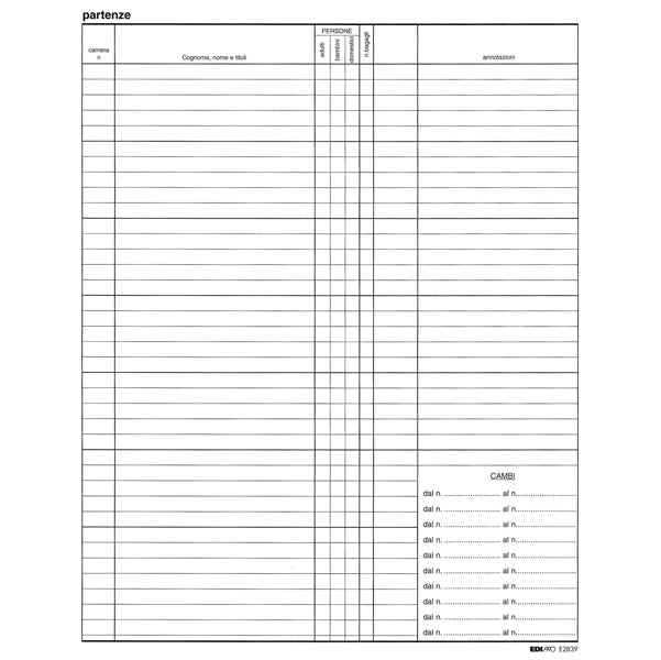 Registro arrivi/partenze - 31 x 24,5cm - 46pg - Edipro
