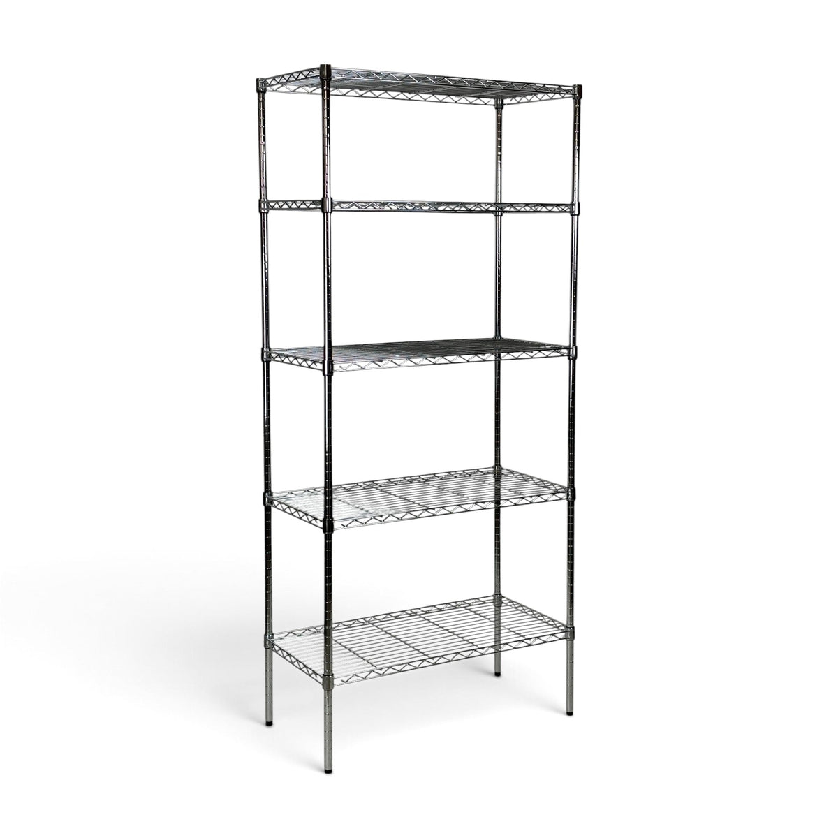 Metallika Scaffale Modulare in Acciaio Cromato 75 × 35 × H 152 cm, 5 Ripiani