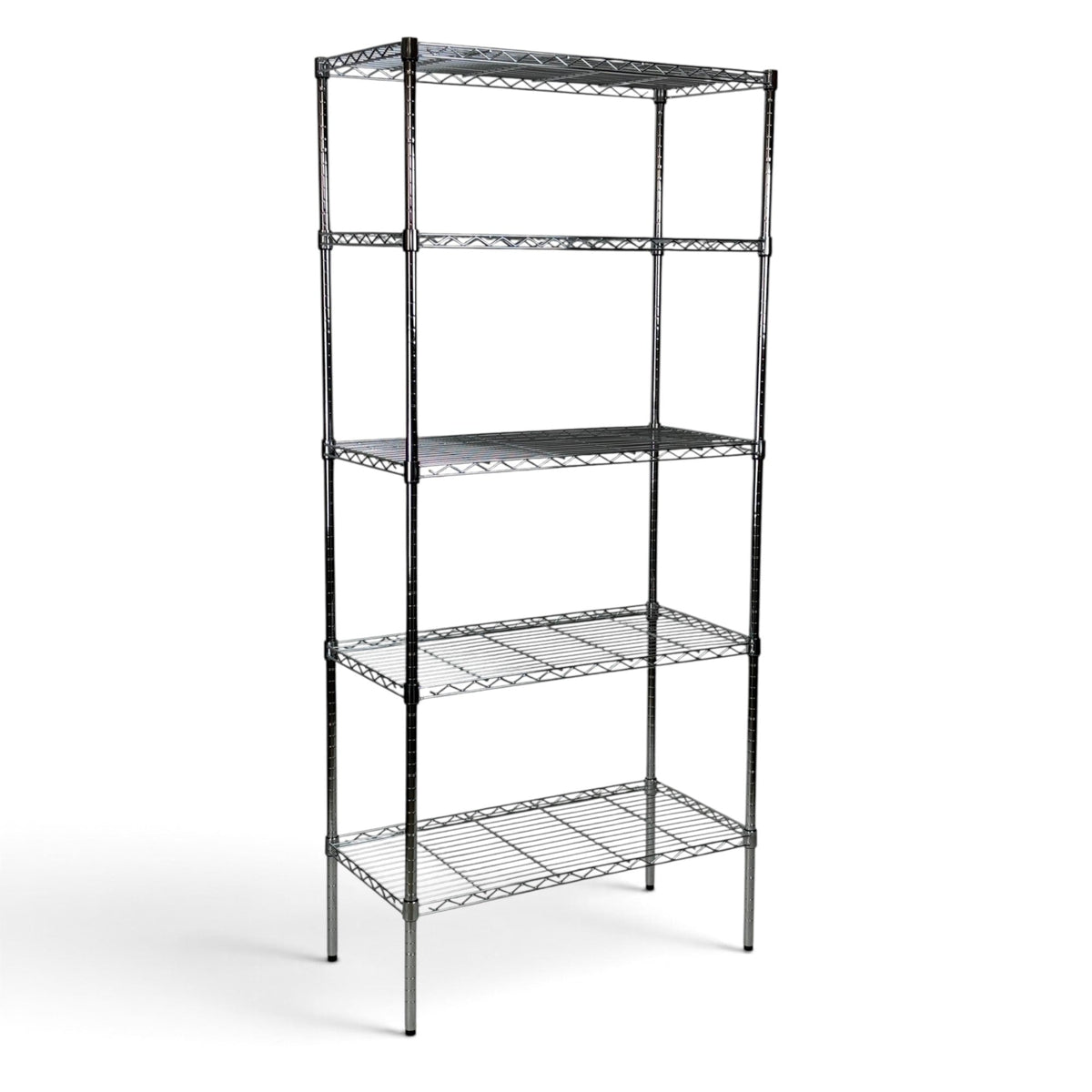 Metallika Scaffale Modulare in Acciaio Cromato 90 × 45 × H 152 cm, 5 Ripiani