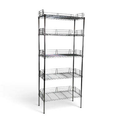 Metallika Scaffale Modulare in Acciaio Cromato 75 × 35 × H 182 cm, 5 Ripiani