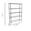 Metallika Scaffale Modulare in Acciaio Cromato 122 × 45 × H 152 cm, 5 Ripiani