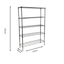 Metallika Scaffale Modulare in Acciaio Cromato 122 × 45 × H 182 cm, 5 Ripiani