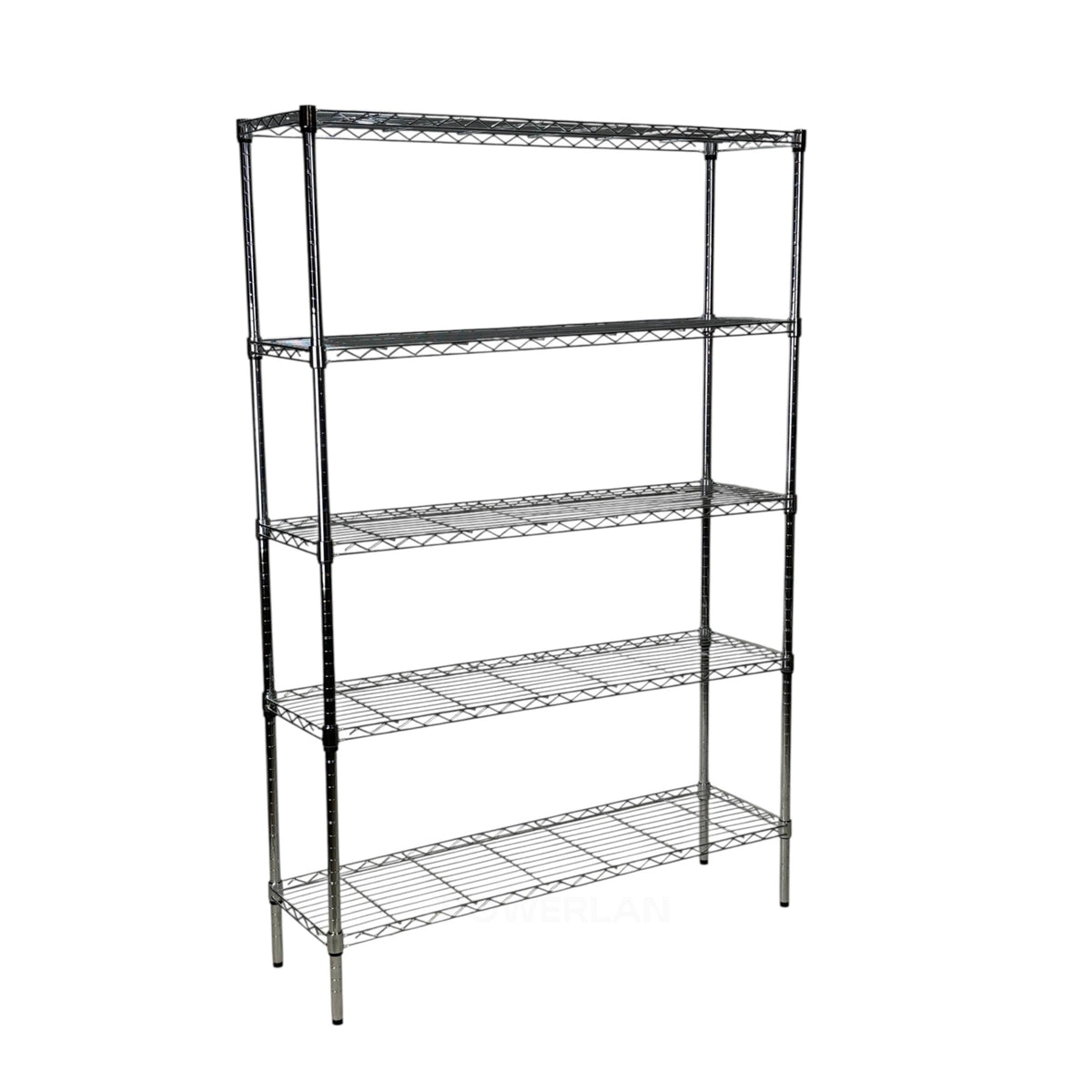 Metallika Scaffale Modulare in Acciaio Cromato 122 × 45 × H 182 cm, 5 Ripiani