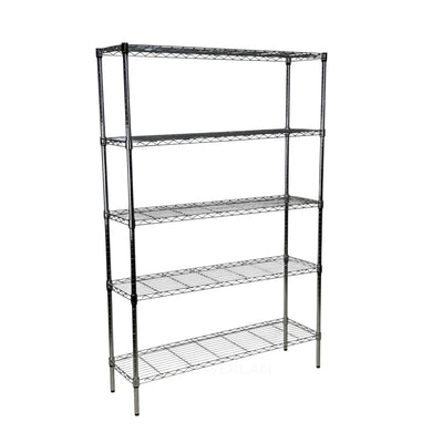 Metallika Scaffale Modulare in Acciaio Cromato 122 × 45 × H 182 cm, 5 Ripiani
