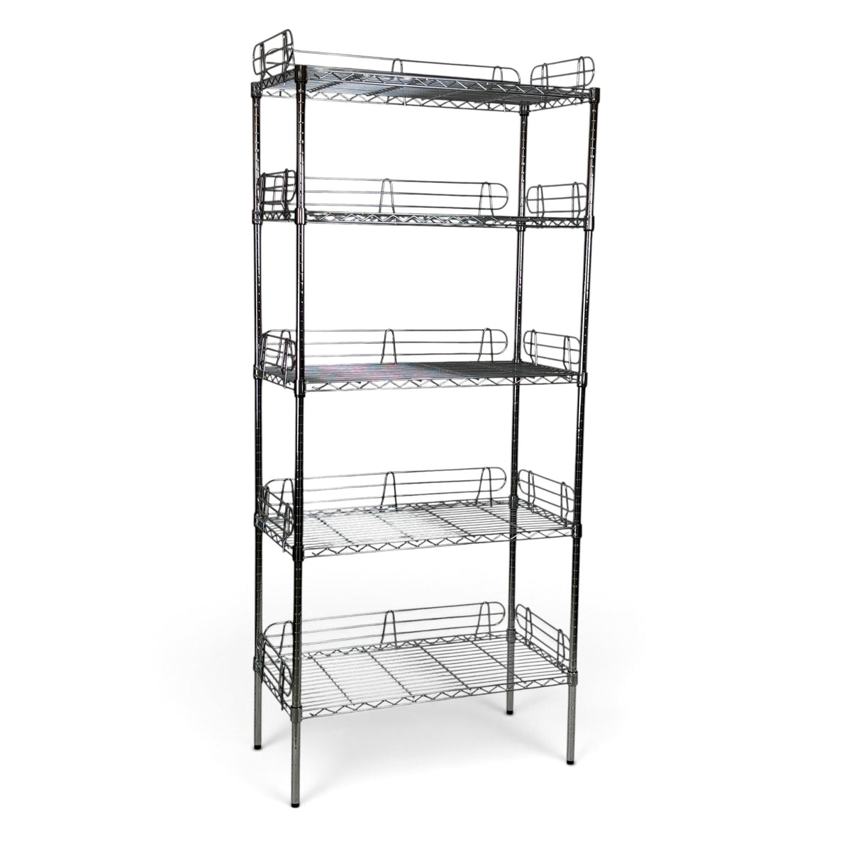 Metallika Scaffale Modulare in Acciaio Cromato 90 × 45 × H 152 cm, 5 Ripiani