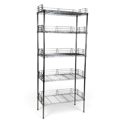 Metallika Scaffale Modulare in Acciaio Cromato 90 × 35 × H 182 cm, 5 Ripiani
