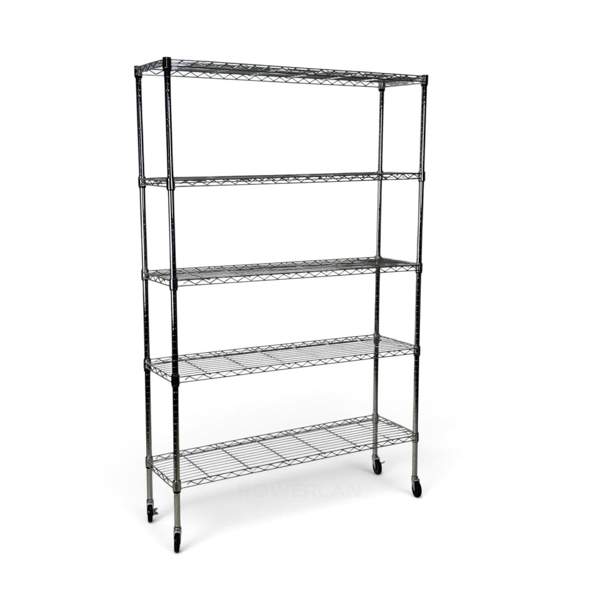 Metallika Scaffale Modulare in Acciaio Cromato 122 × 45 × H 182 cm, 5 Ripiani