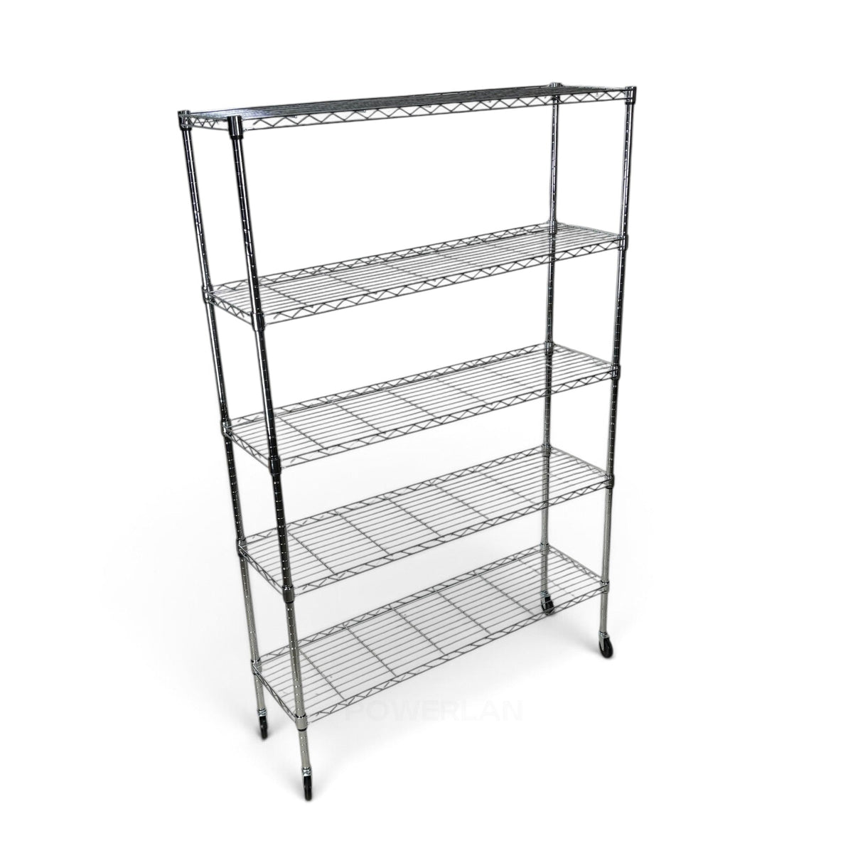 Metallika Scaffale Modulare in Acciaio Cromato 122 × 45 × H 182 cm, 5 Ripiani