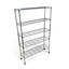 Metallika Scaffale Modulare in Acciaio Cromato 122 × 35 × H 182 cm, 5 Ripiani