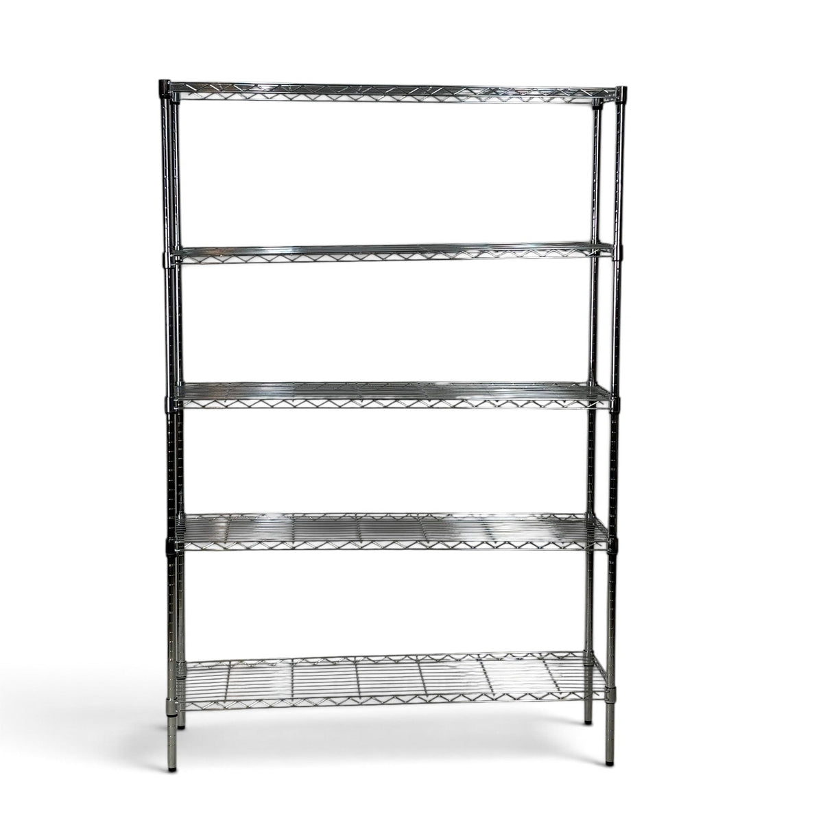 Metallika Scaffale Modulare in Acciaio Cromato 122 × 45 × H 182 cm, 5 Ripiani