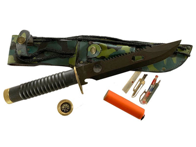 Survival Black Blade 20 cm Lente - dettaglio lente ingrandimento e accessori nel manico