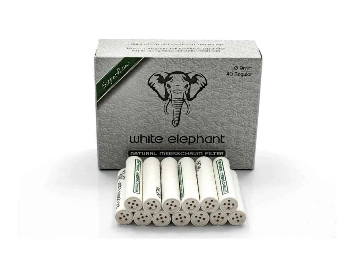 White Elephant FILTRO x PIPA SEPIOLITE NATURALE 9 mm 40 pz (20202)