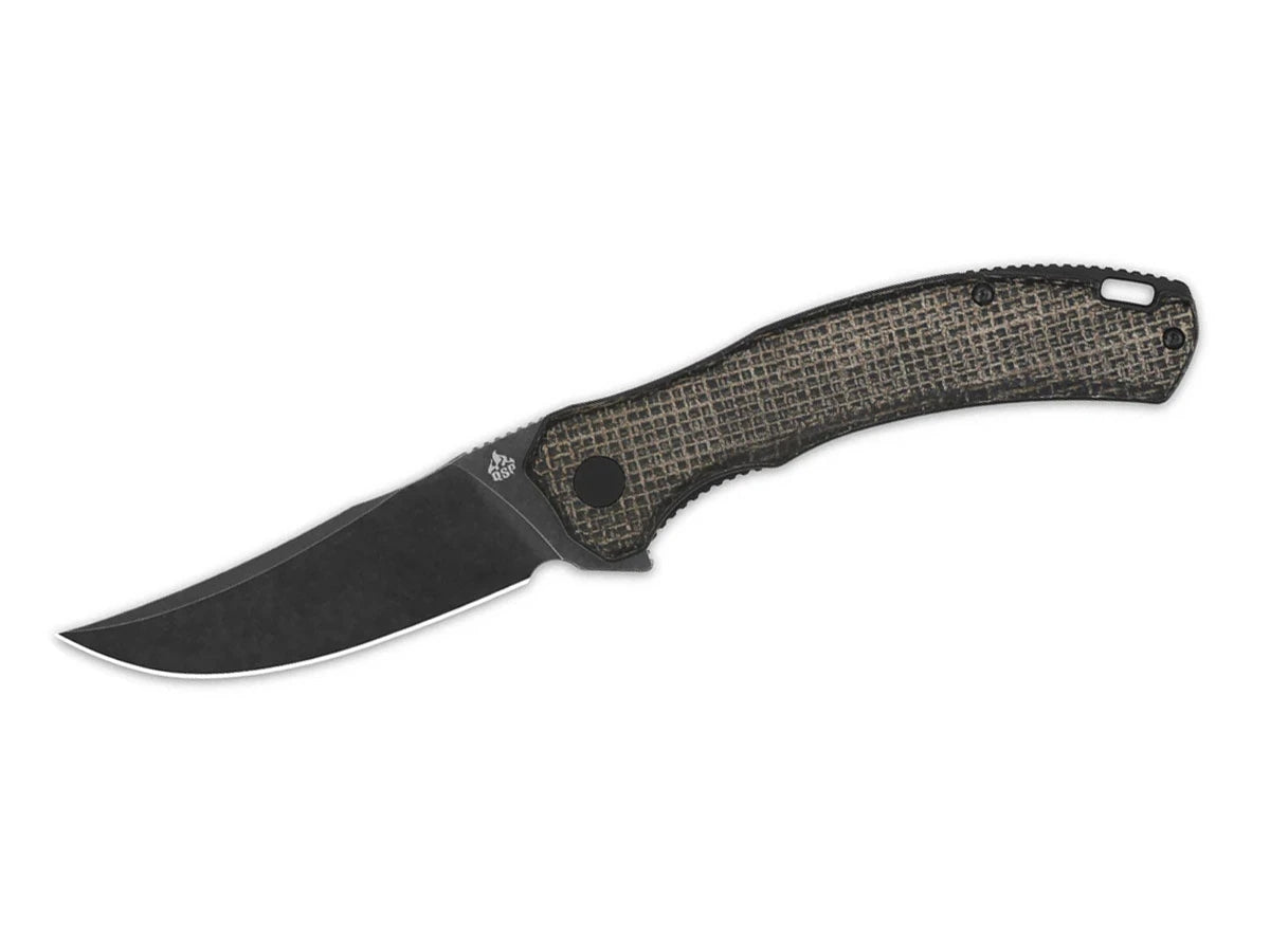 Coltello EDC QSP Walrus Rough Micarta D2 black marrone scuro QS151-B2