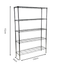 Metallika Scaffale Modulare in Acciaio Cromato 122 × 35 × H 152 cm, 5 Ripiani