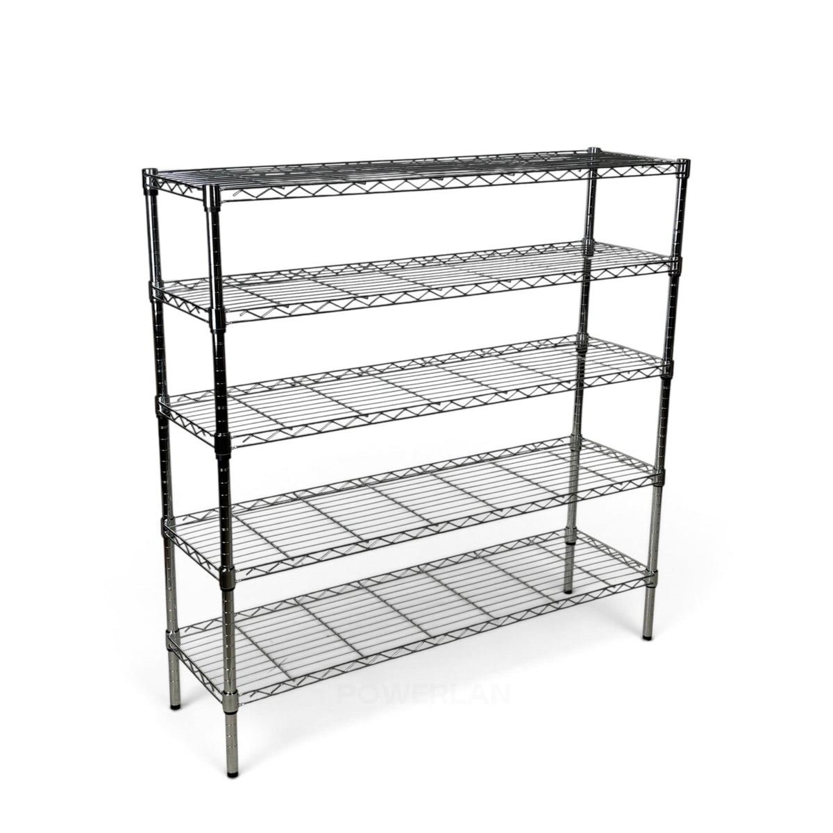 Metallika Scaffale Modulare in Acciaio Cromato 122 × 35 × H 122 cm, 5 Ripiani