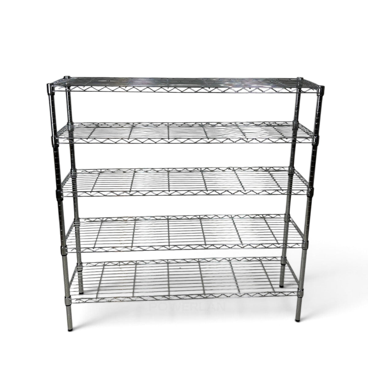 Metallika Scaffale Modulare in Acciaio Cromato 122 × 35 × H 122 cm, 5 Ripiani