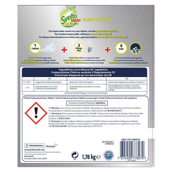 Tabs per lavastoviglie - Svelto - fustino da 188 tabs da 10 gr
