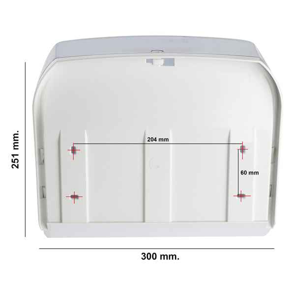 Dispenser asciugamani in rotolo/fogli - 30x19,5x25,1 cm - plastica - bianco/azzurro trasparente - Mar Plast