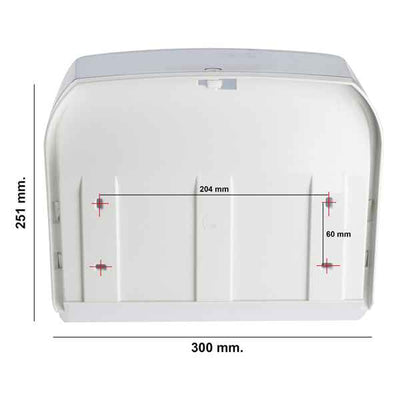 Dispenser asciugamani in rotolo/fogli - 30x19,5x25,1 cm - plastica - bianco/azzurro trasparente - Mar Plast