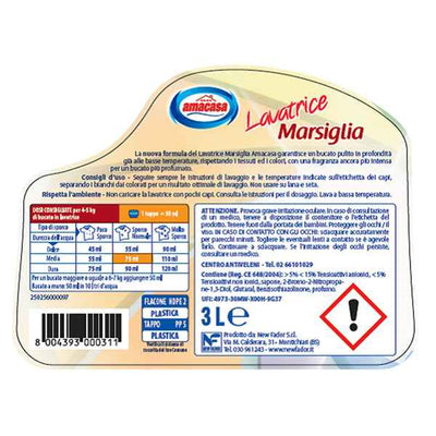 Detersivo liquido Lavatrice - marsiglia - 3 L - Amacasa