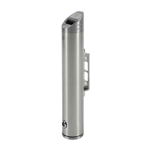 Portacenere murale - da esterno - diametro 10 cm - H 48 cm - acciaio inox