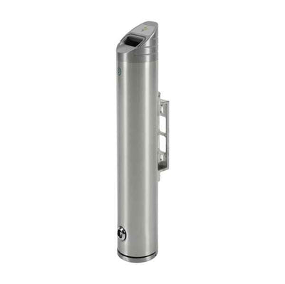 Portacenere murale - da esterno - diametro 10 cm - H 48 cm - acciaio inox