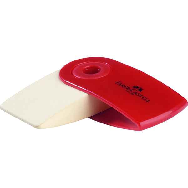 Gomma Sleeve Mini - 55x28x15mm - con custodia protettiva rossa e blu - Faber-Castell