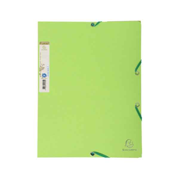 Cartellina con elastico - cartone riciclato - 3 lembi - 24 x 32 cm - colori assortiti - Exacompta