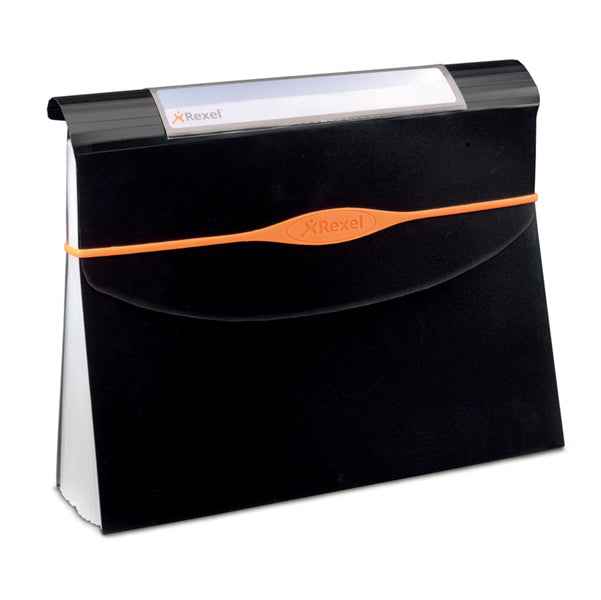 Portadocumenti a soffietto Optima - 13 tasche - 23 x 33 cm - PP- nero - Rexel